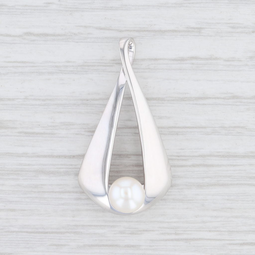 Light Gray New Bastian Inverun Freshwater Pearl Drop Pendant Sterling Silver 24271