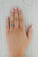Dark Gray 1ct Blue Princess Diamond Solitaire Engagement Ring 18k Gold Sz 6.5 Celtic Knots