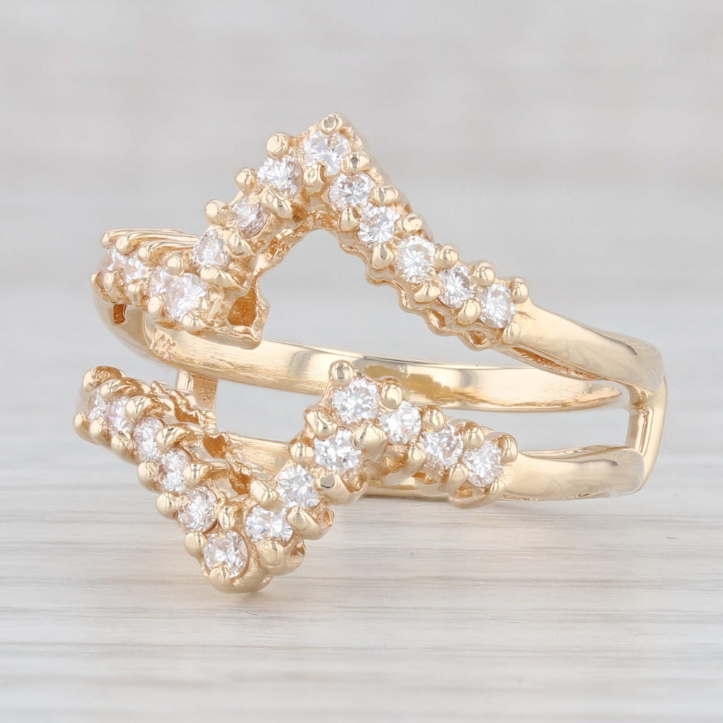 Light Gray 0.50ctw Diamond Ring Jacket 14k Yellow Gold Size 7.5 Enhancer Wedding Band Wrap