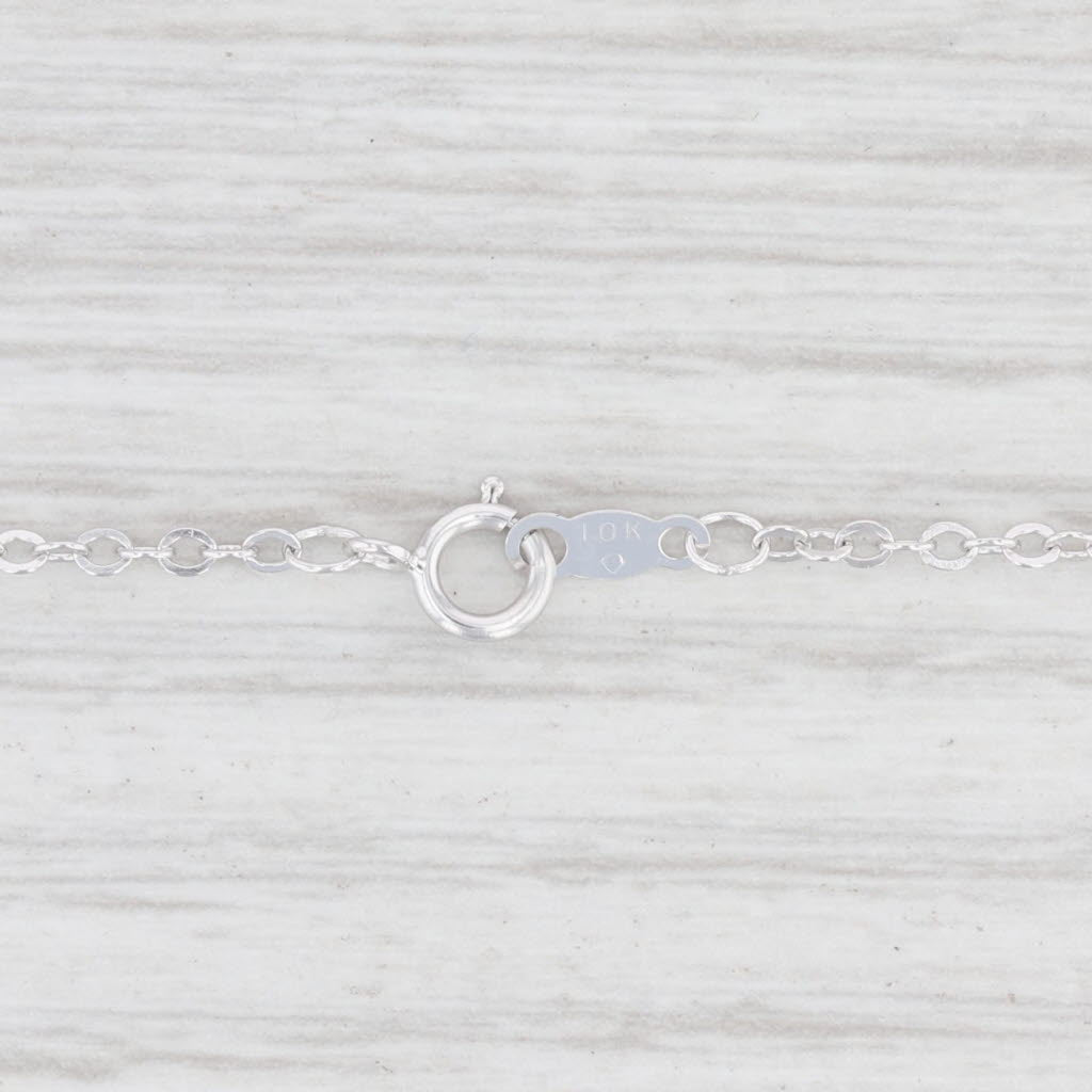 Light Gray 3.60ctw Blue Topaz Diamond Flower Pendant Necklace 10k White Gold 17.75"