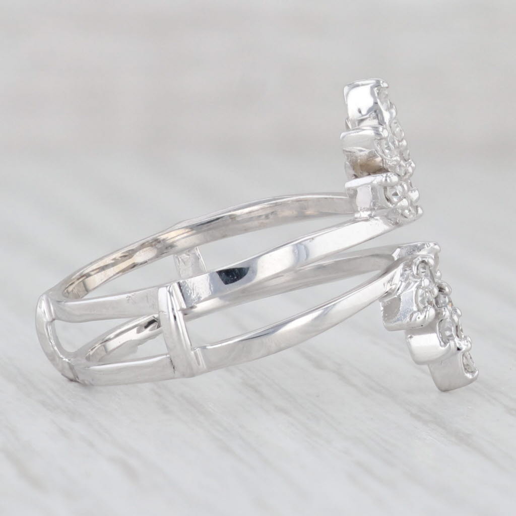 Light Gray 0.35ctw Diamond Ring Jacket 14k White Gold Wrap Guard Size 7.75