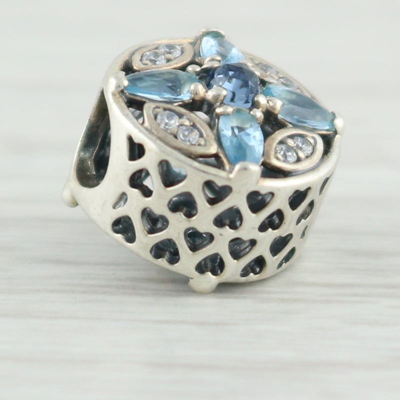 Light Gray New Authentic Pandora Patterns of Frost Charm 791995NMBMX Sterling Silver Blue