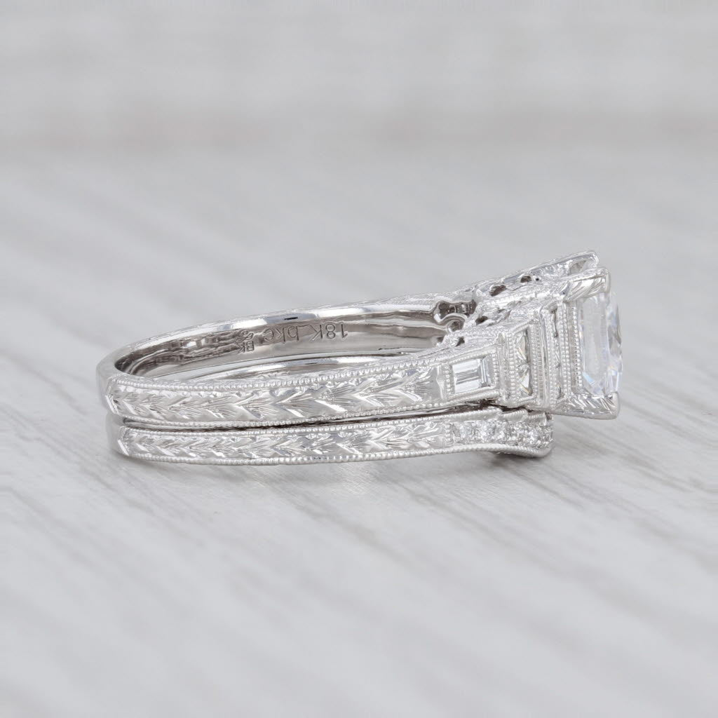 Gray New Beverley K Semi Mount Diamond Engagement Ring Wedding Band Bridal 18k Gold