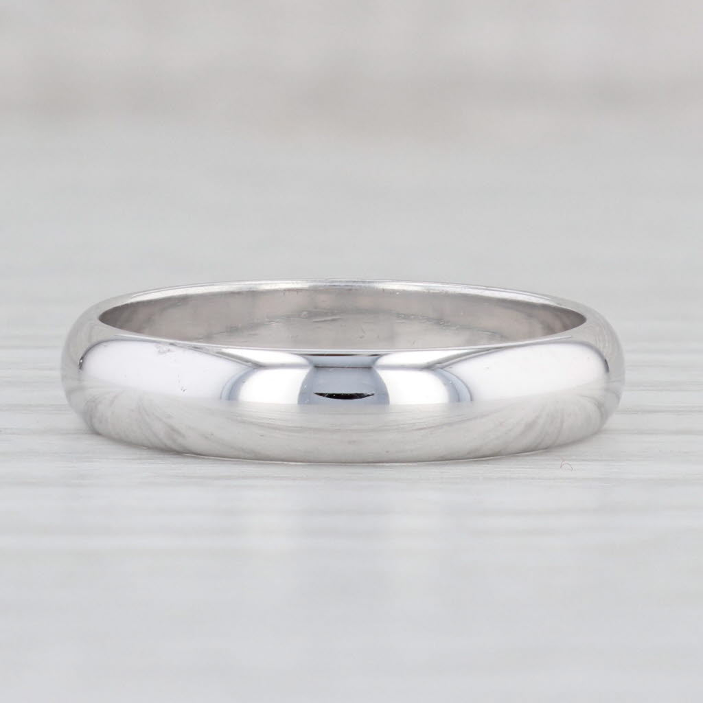 Light Gray Classic Men's Wedding Band 14k White Gold Size 10.5 Ring