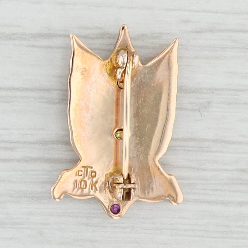 Light Gray R.J. Reynolds Tobacco Co. Pin 40 Year Service 10k Gold Ruby RJR Employee Award