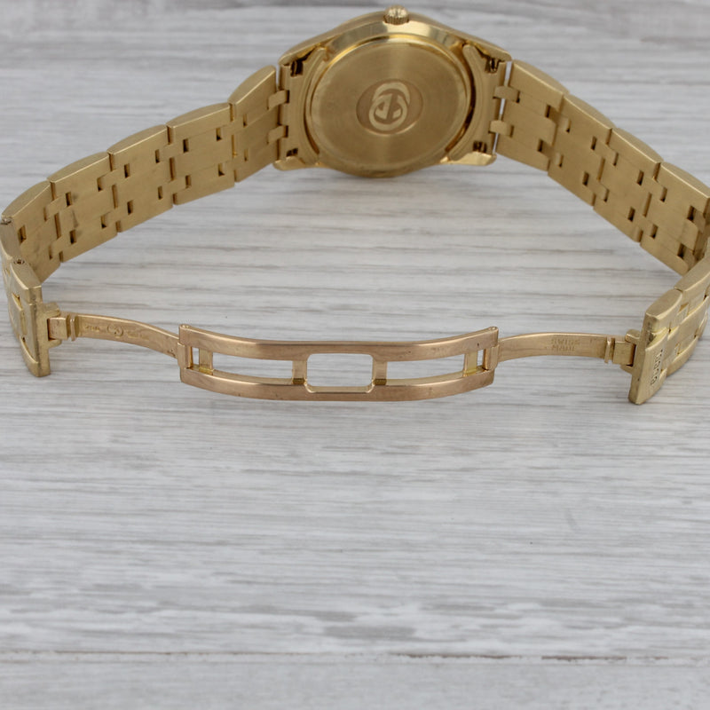Dark Gray Gucci Solid 18k Yellow Gold 29mm Midsize Quartz Watch Diamond Dial & Bezel w Box