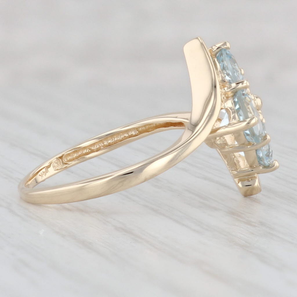 Light Gray 1.74ctw Aquamarine Cluster Ring 14k Yellow Gold Size 8 March Birthstone