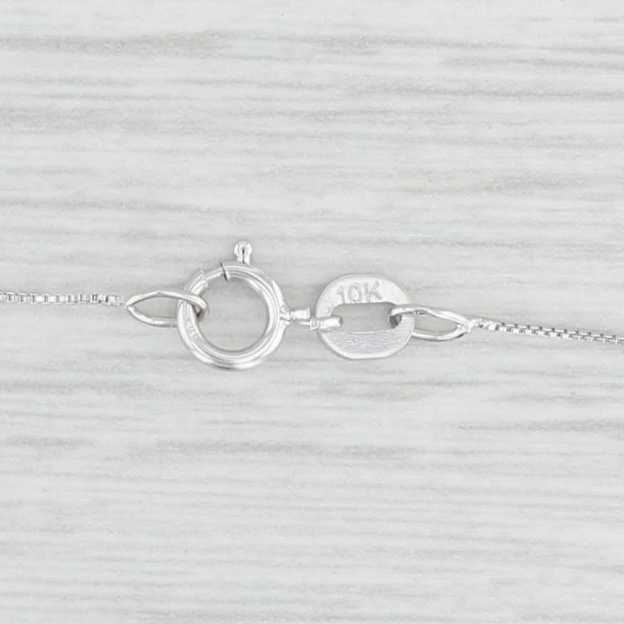 Light Gray 0.82ctw Blue Topaz Diamond Pendant Necklace 10k White Gold 18" Box Chain