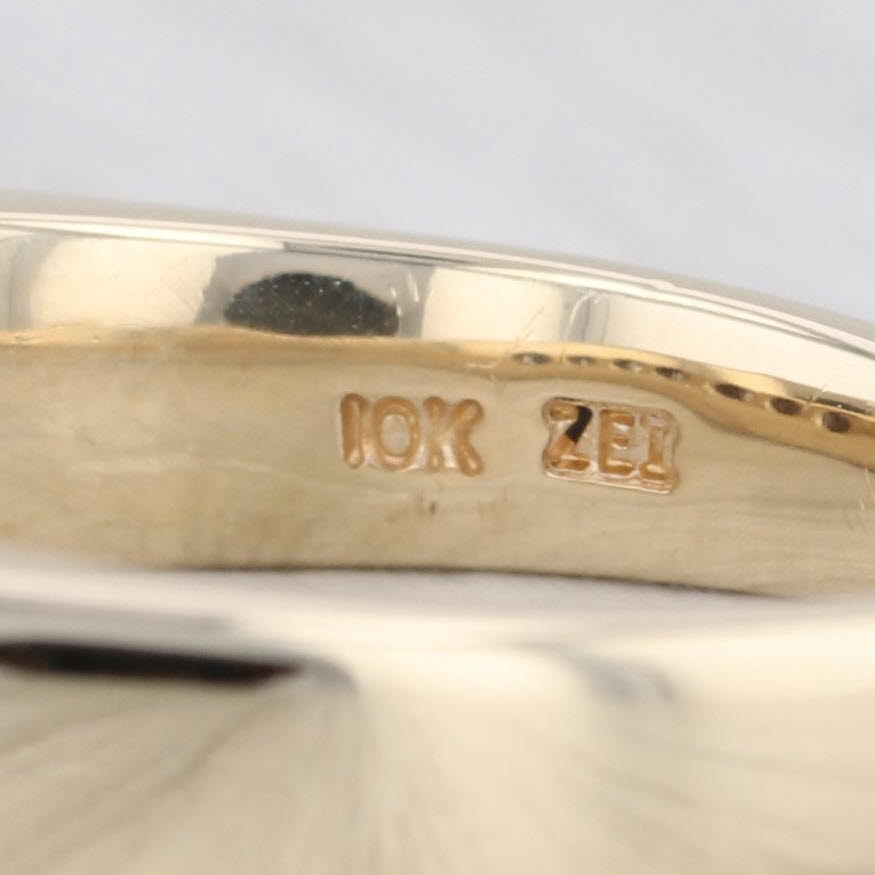 Light Gray 0.90ctw Diamond Men's Ring 10k Yellow Gold Size 11 Band