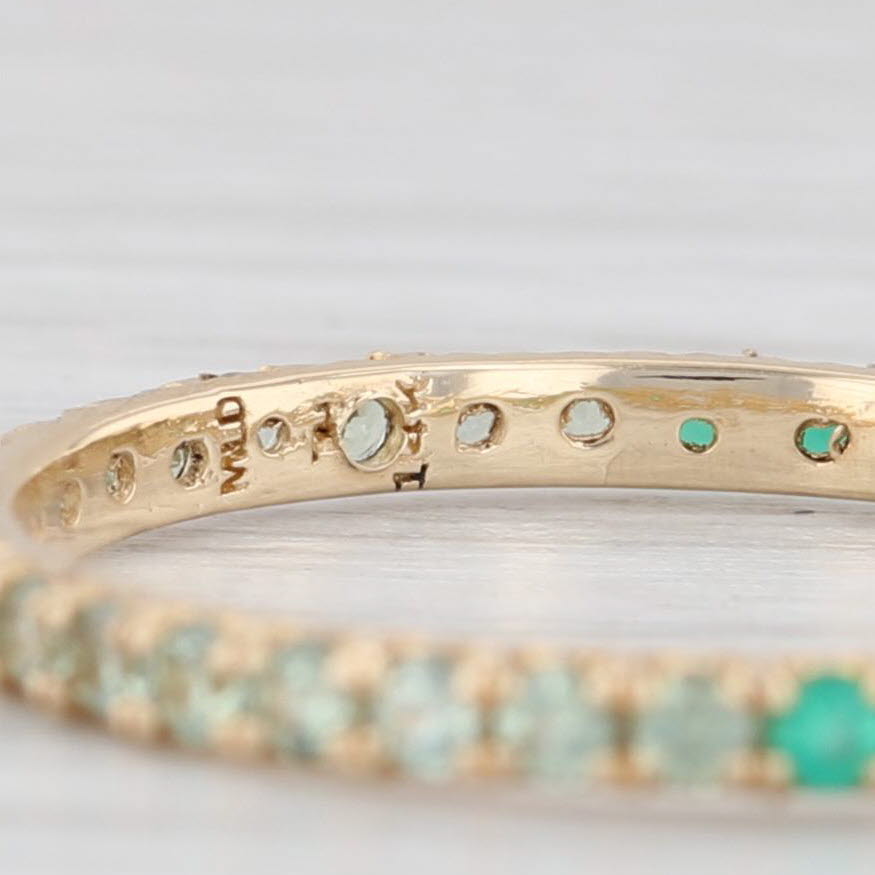 Light Gray New 0.68ctw Green Onyx Sapphire Eternity Band 14k Gold Stackable Ring Size 6.75