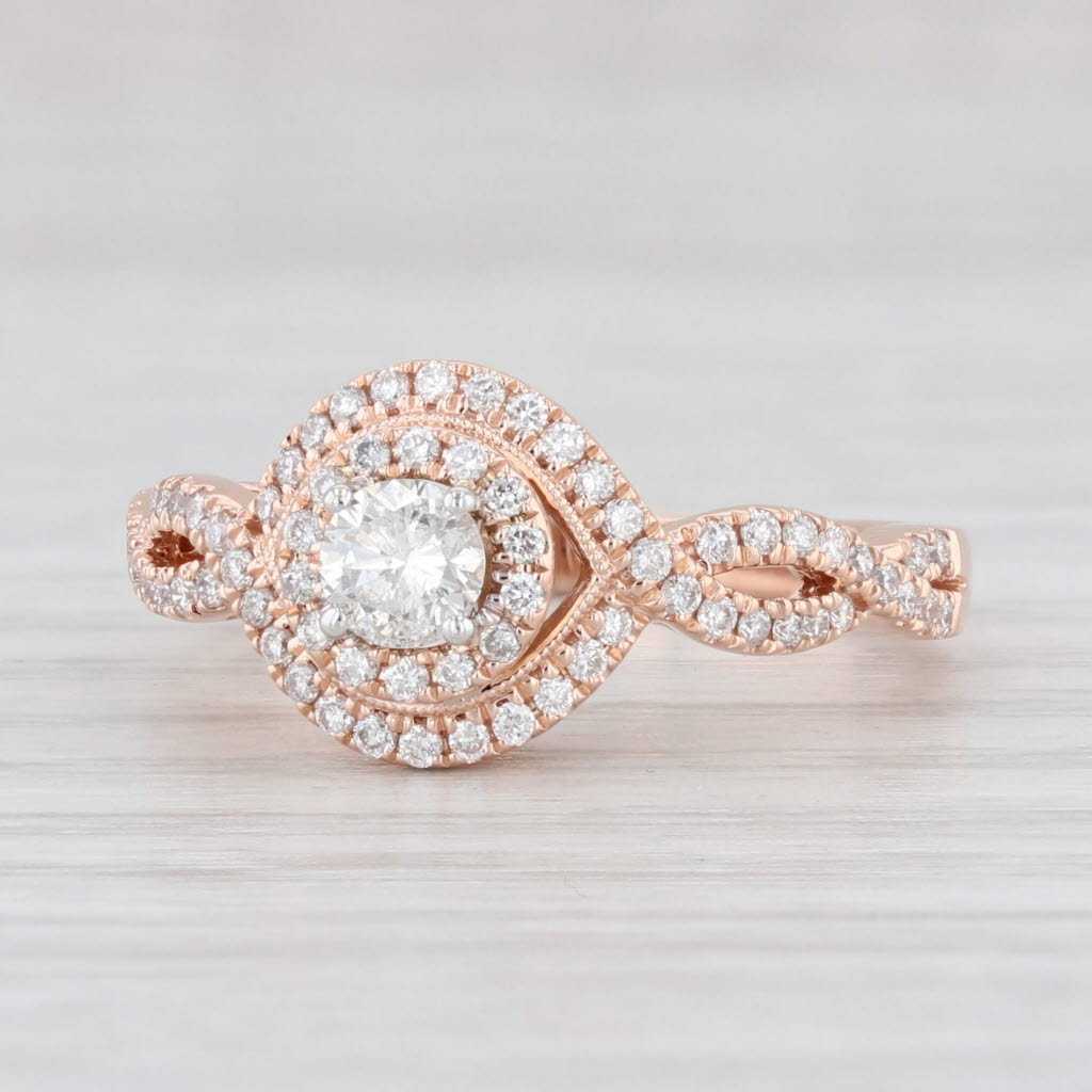 Rose Gold Round Diamond Ring Size offers 7