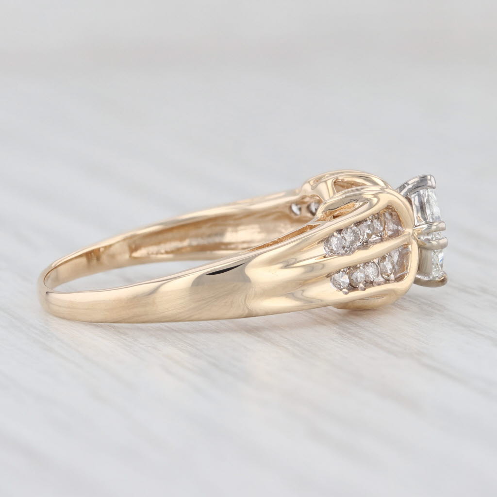 Light Gray 0.50ctw Diamond Engagement Ring 14k Yellow Gold Size 8.25Trillion Marquise