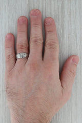 Rosy Brown New Crisscross Pattern Cobalt Chrome Ring Size 8 Wedding Band
