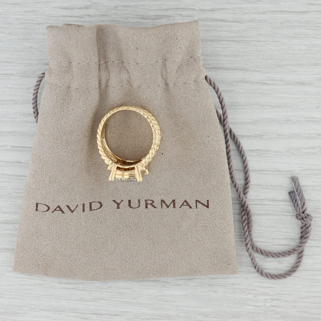 Gray David Yurman Wheaton Ring with Pouch 1.13ctw Diamond Cluster 18k Yellow Gold