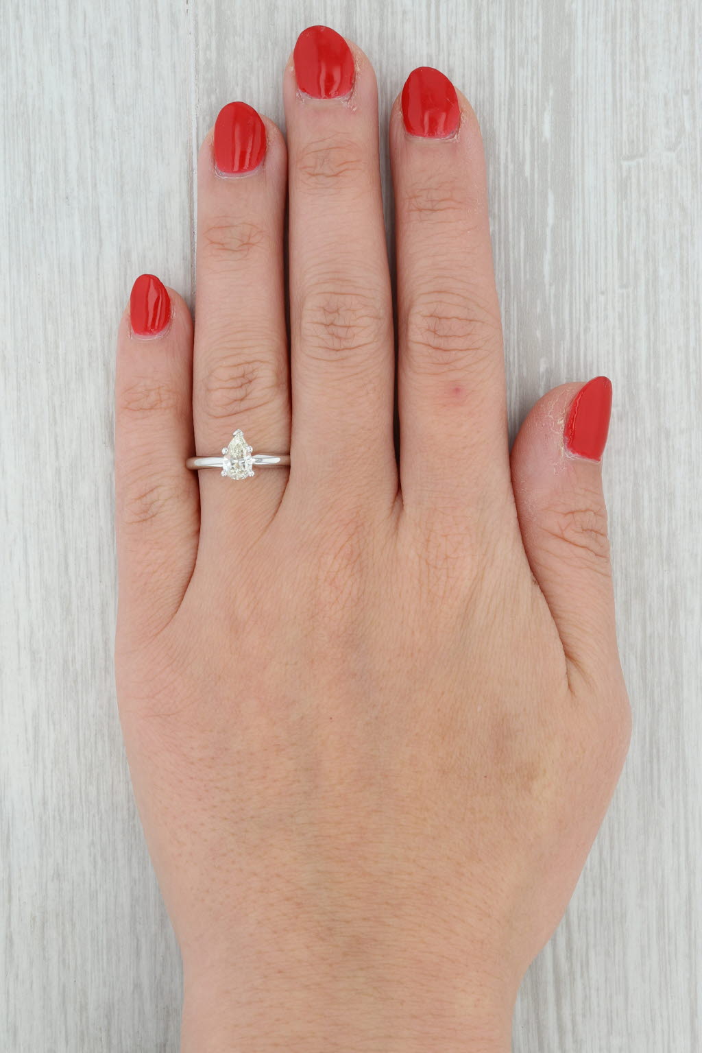 Rosy Brown 0.62ct VS Pear Solitaire Engagement Ring Platinum Size 7 EGL USA Copy