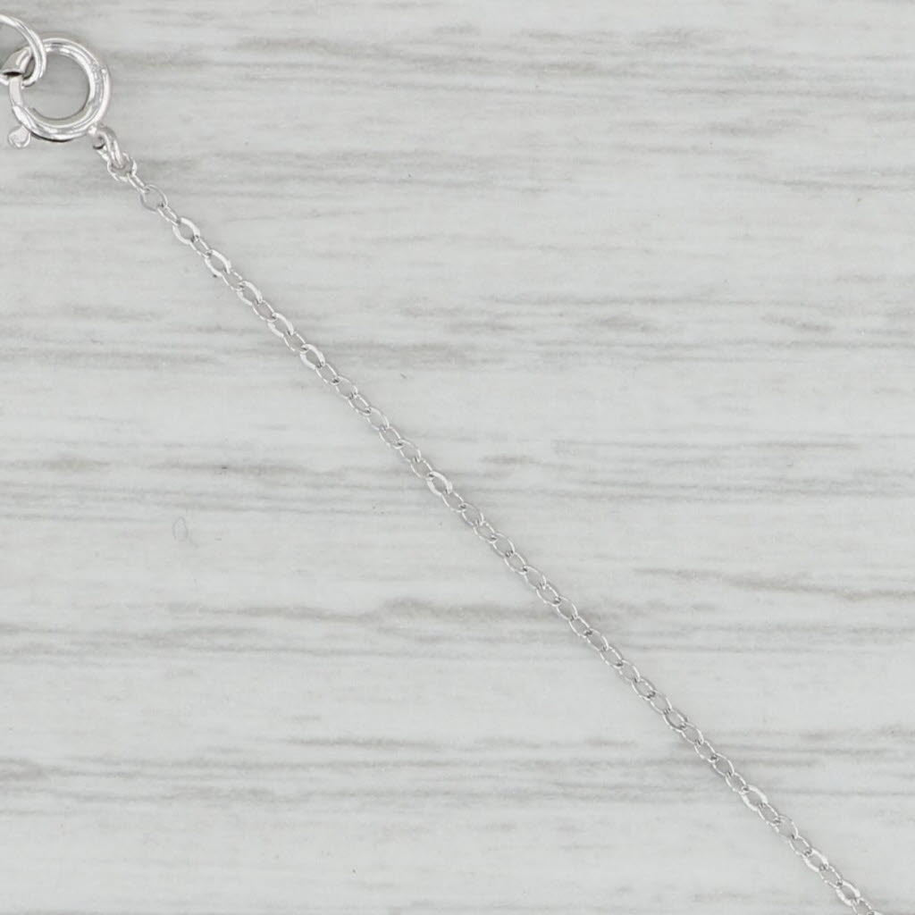 Light Gray Diamond Pendulum Heart Pendant Necklace 14k White Gold 14.5” Cable Chain