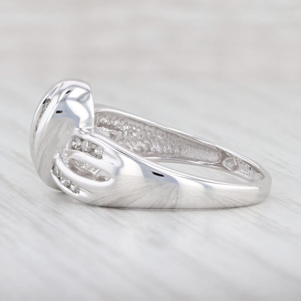 Light Gray 0.14ctw Diamond Knot Ring 10k White Gold Size 7