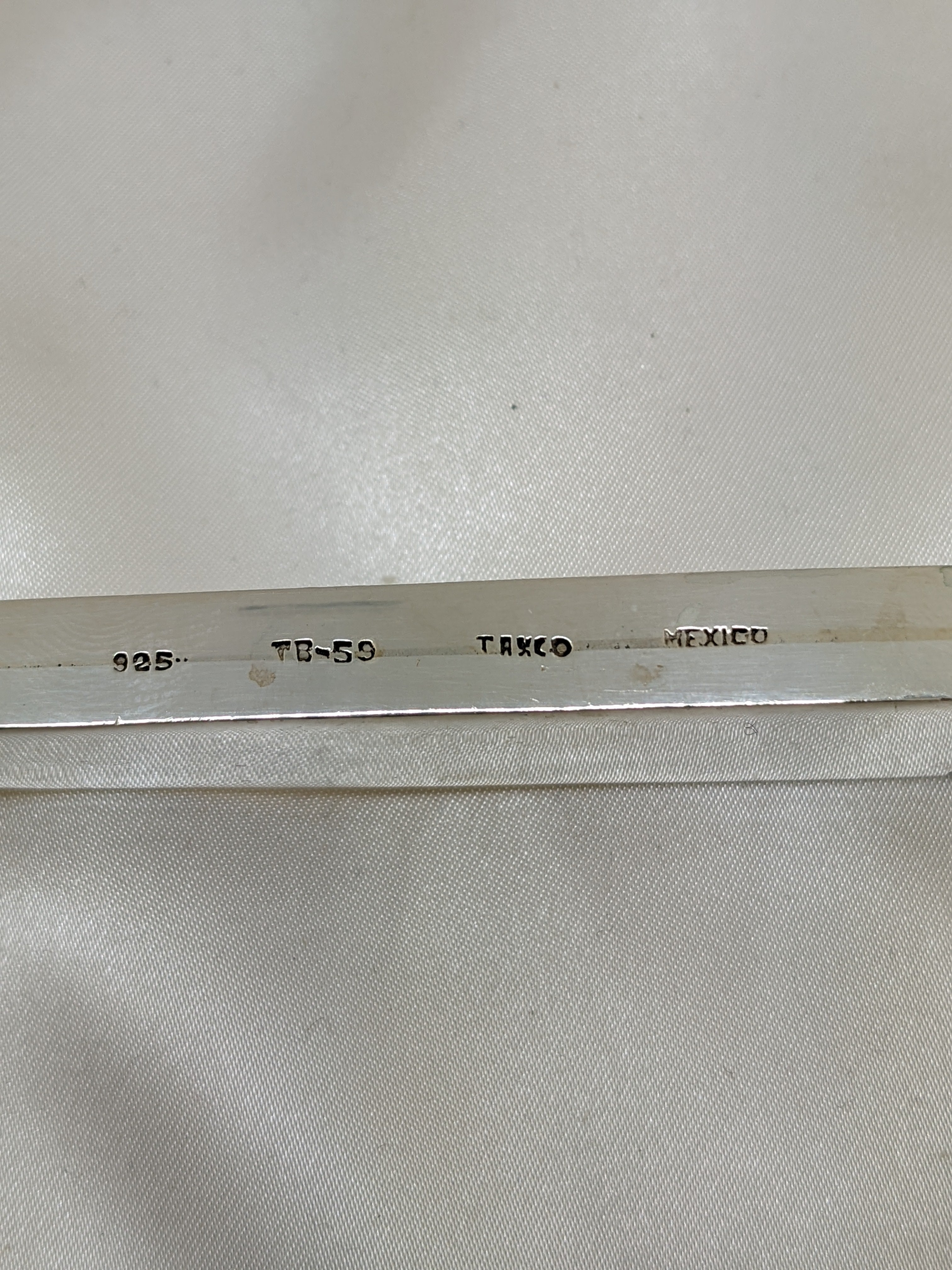 Dark Gray Carving Set Fork & Knife Sterling Silver TB-59 Taxco Colonial Blade 9.75" 13"