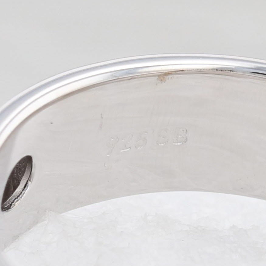 Light Gray New Diamond Men’s Ring Sterling Silver Size 9.75 Wedding Band Etched Pattern
