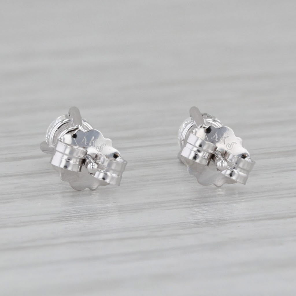 Gray New 0.31ctw Diamond Stud Earrings 14k White Gold Round Solitaire Studs