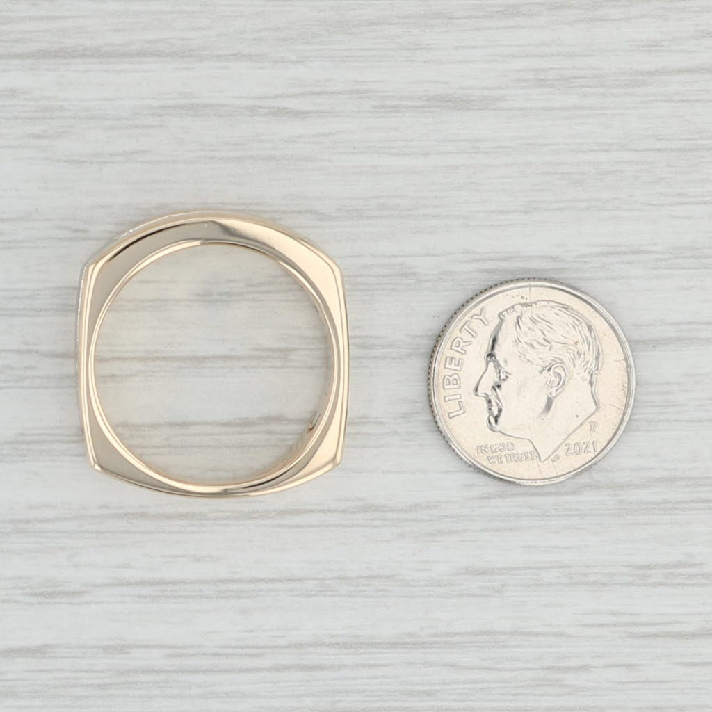 Light Gray 1ctw Diamond Men's Ring 14k Yellow White Gold Euro Shank Size 10.25 Wedding Band