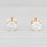 Light Gray 0.50ctw Diamond Round Solitaire Stud Earrings 14k Yellow Gold Pierced Studs