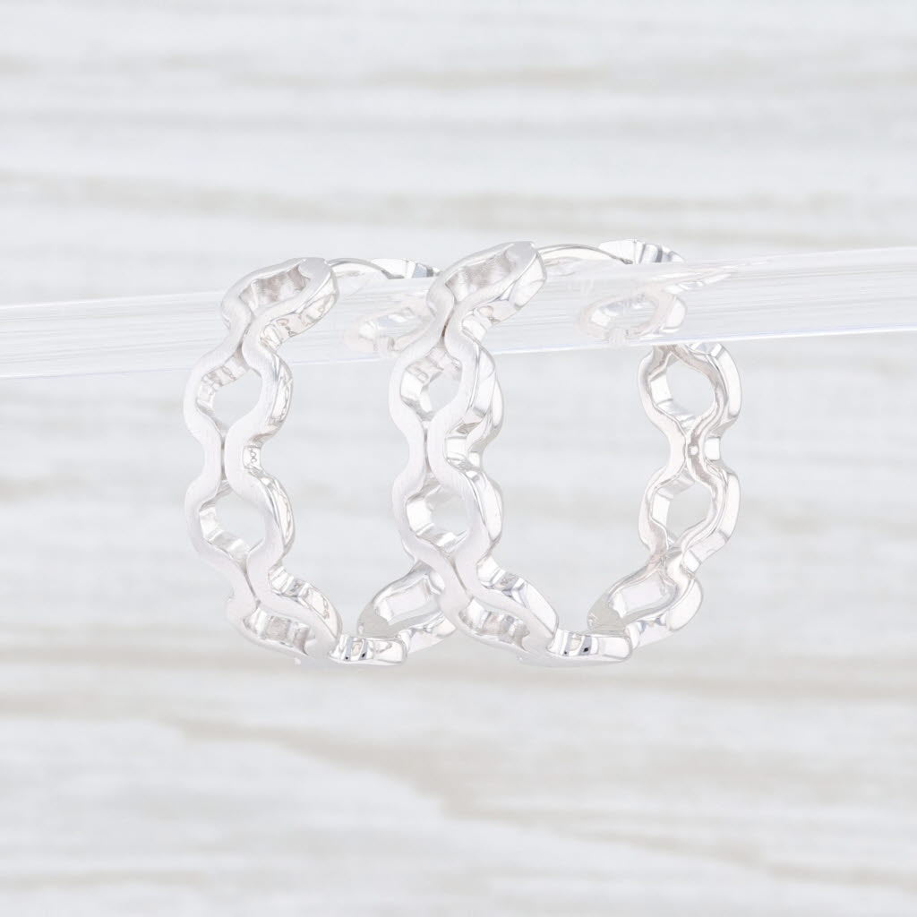 Lavender New Bastian Inverun Openwork Hoop Earrings Sterling Silver 25881 Creole
