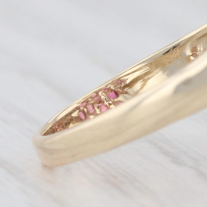 Light Gray 3.48ctw Ruby Cluster Cocktail Ring 10k Yellow Gold Size 8.75