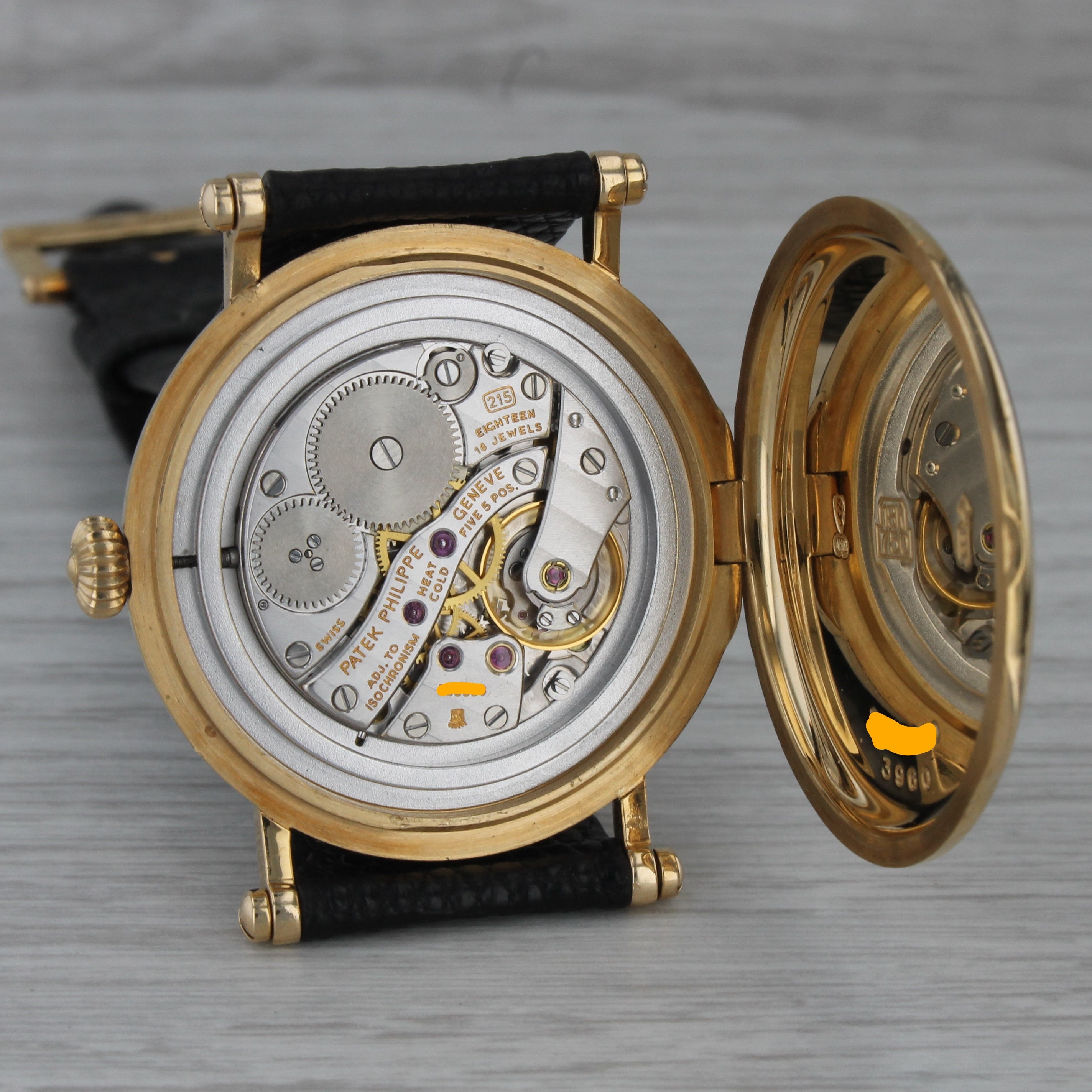 Light Slate Gray Patek Philippe 3960 Watch 18k Gold 150th Anniversary Calatrava Officer Serviced