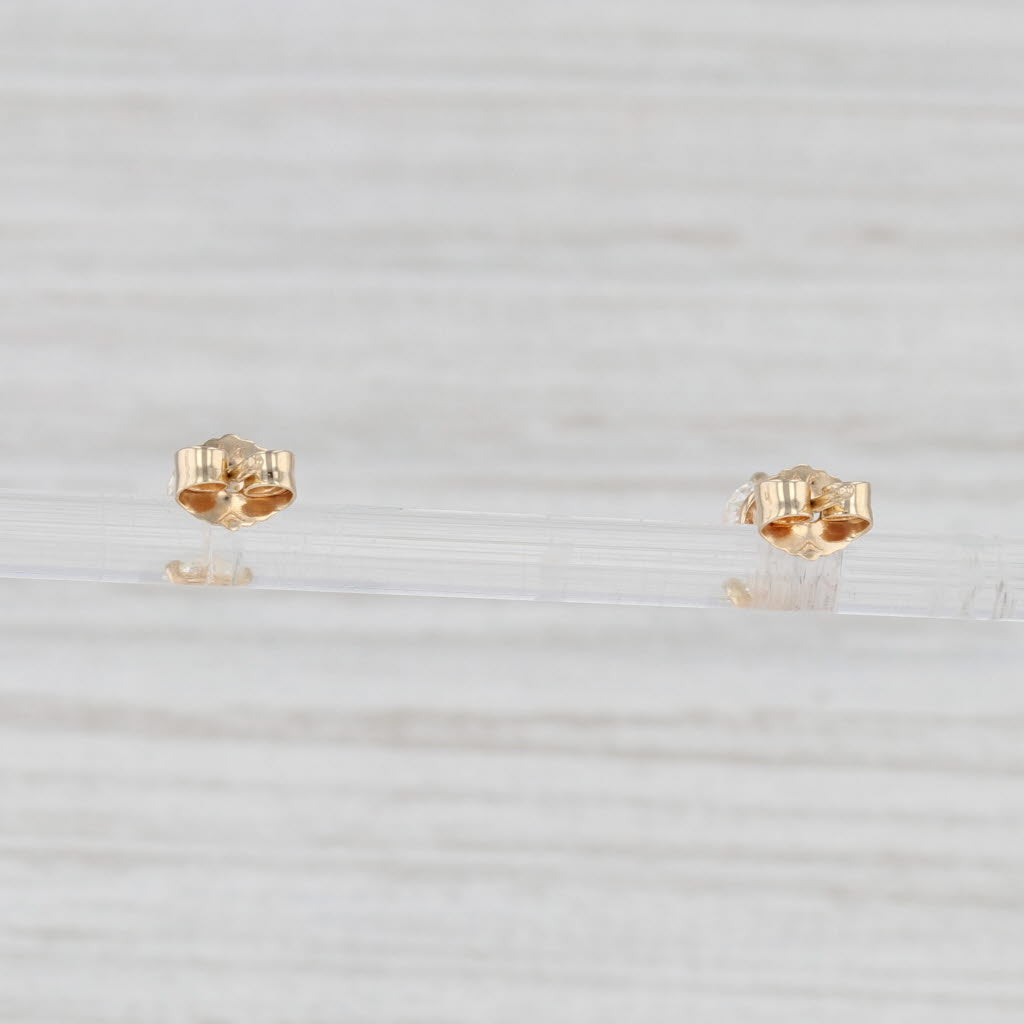 Light Gray 0.41ctw Diamond Stud Earrings 14k Yellow Gold Round Brilliant Solitaire Studs