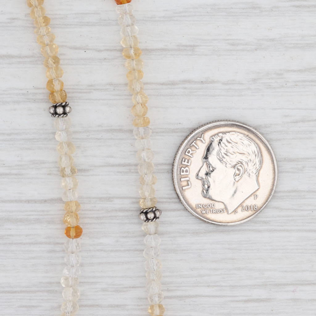 Light Gray New Nina Nguyen Harmony Bead Necklace Citrine Sterling Silver 32-36.5" Long