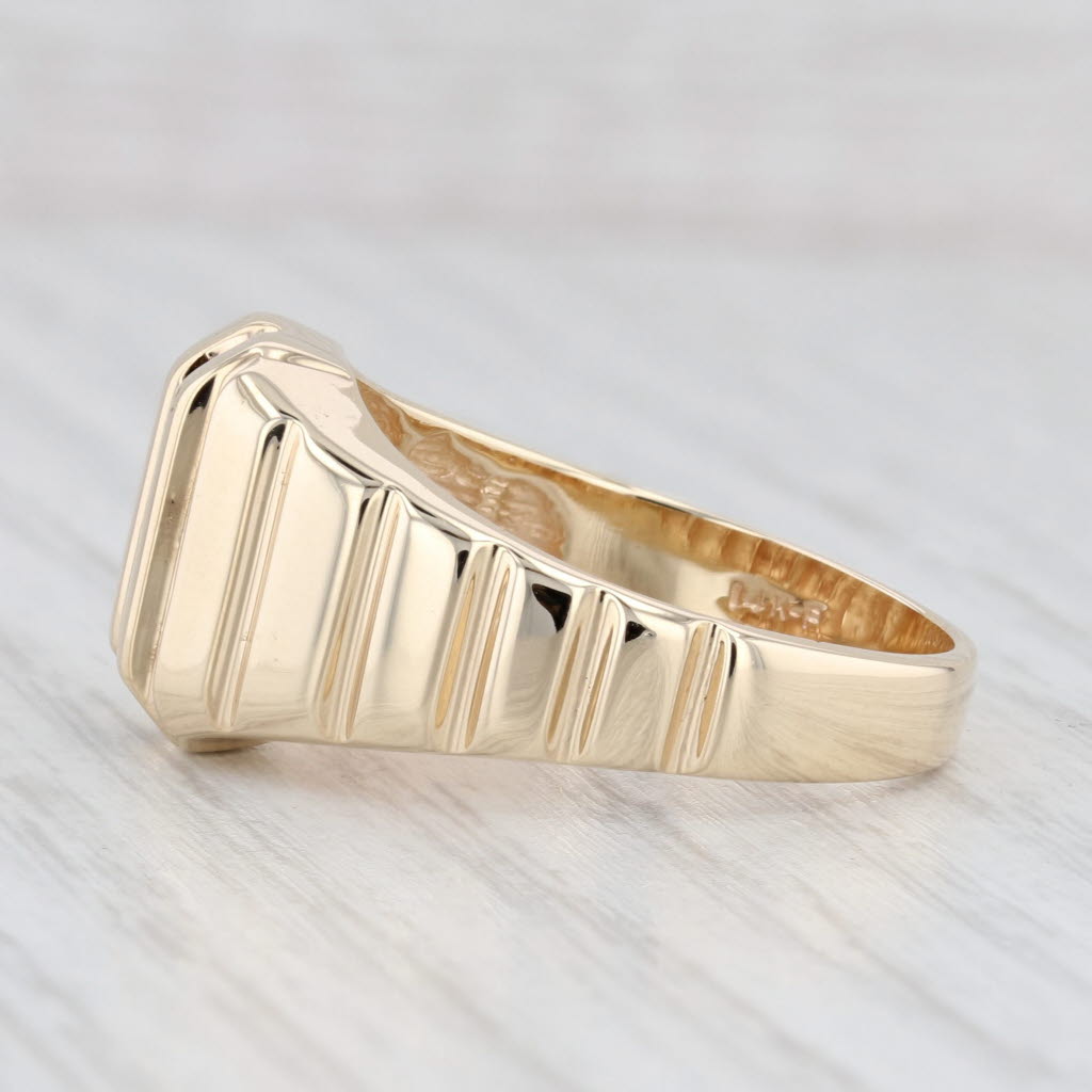 Light Gray 0.56ctw Blue Sapphire Men's Ring 14k Yellow Gold Size 11 Levbro