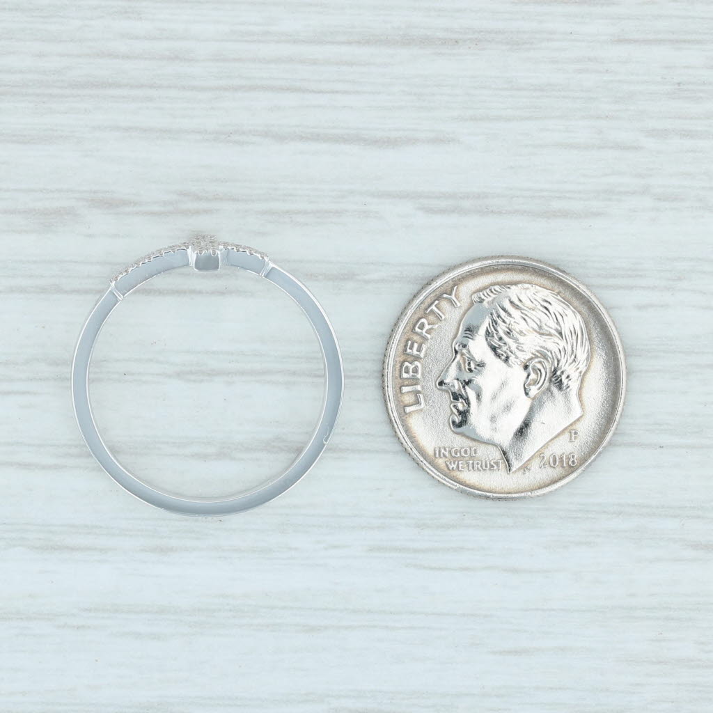 Light Gray New Diamond Cross Ring 14k White Gold Size 6.5 Religious Jewelry Promise Ring