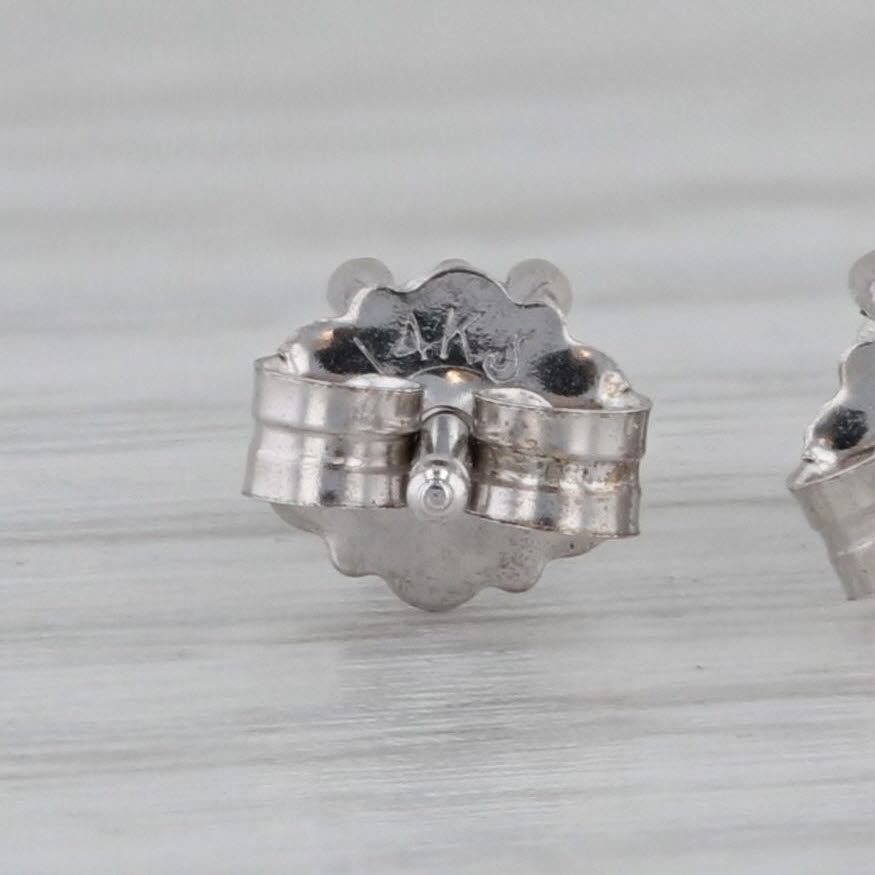 Gray New 0.18ctw Diamond Stud Earrings 14k White Gold Round Solitaire Studs