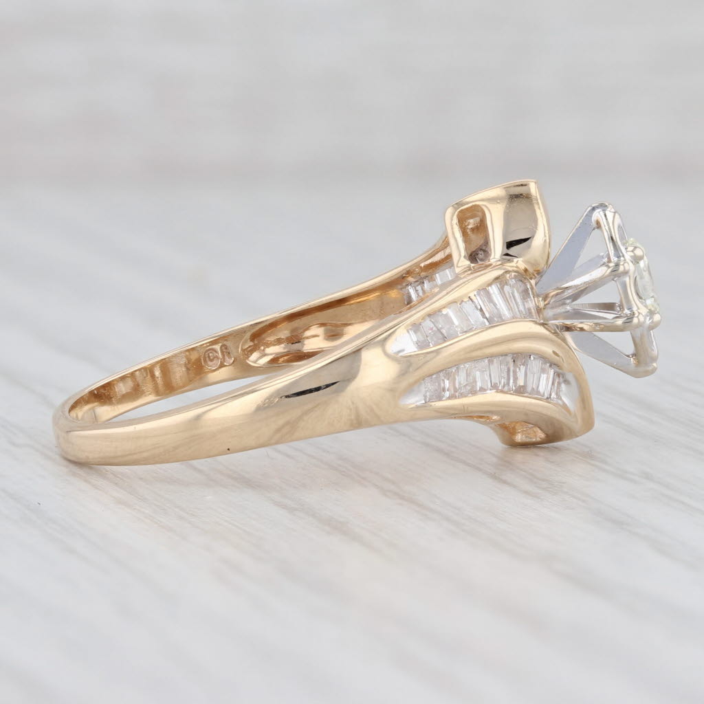 Light Gray 0.86ctw Marquise Diamond Engagement Ring 14k Yellow Gold Size 10.5