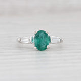 Light Gray 0.80ctw Emerald Diamond Ring 14k White Gold Size 3.25 Engagement May Birthstone