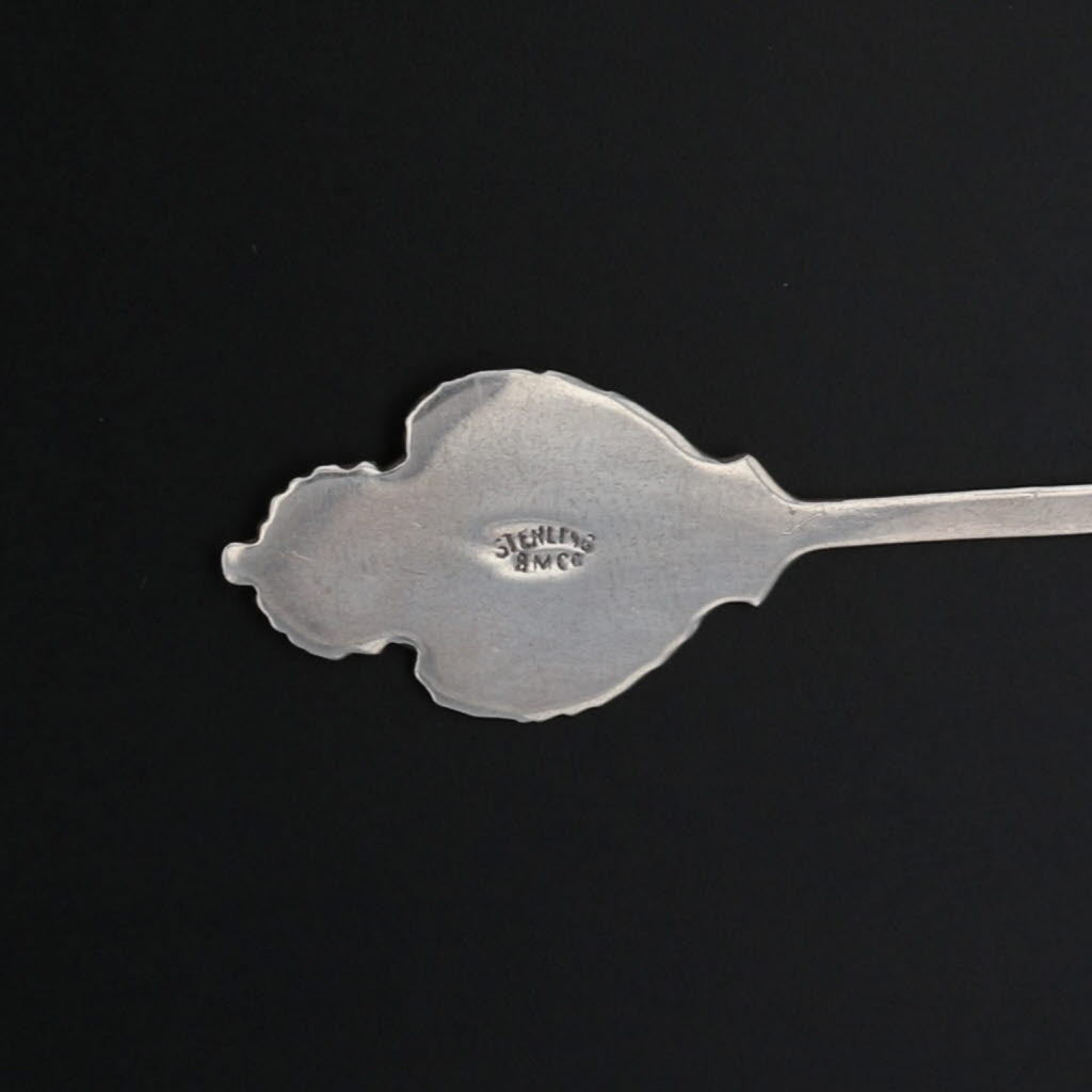 Black Vintage Montreal Canada Souvenir Spoon Sterling Silver Enamel Coat of Arms