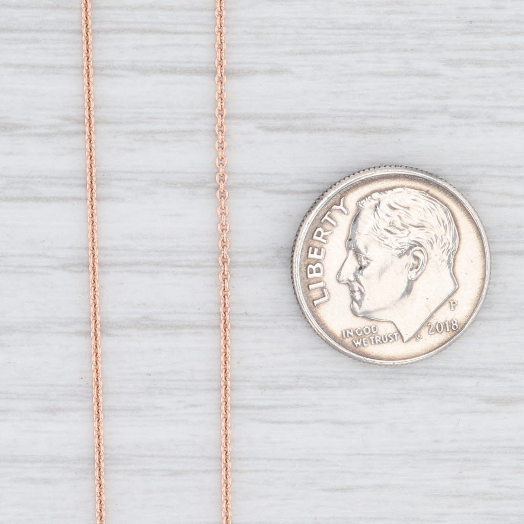 Light Gray New Round Cable Chain Necklace 14k Rose Gold 1mm Lobster Clasp 16-18" Adjustable