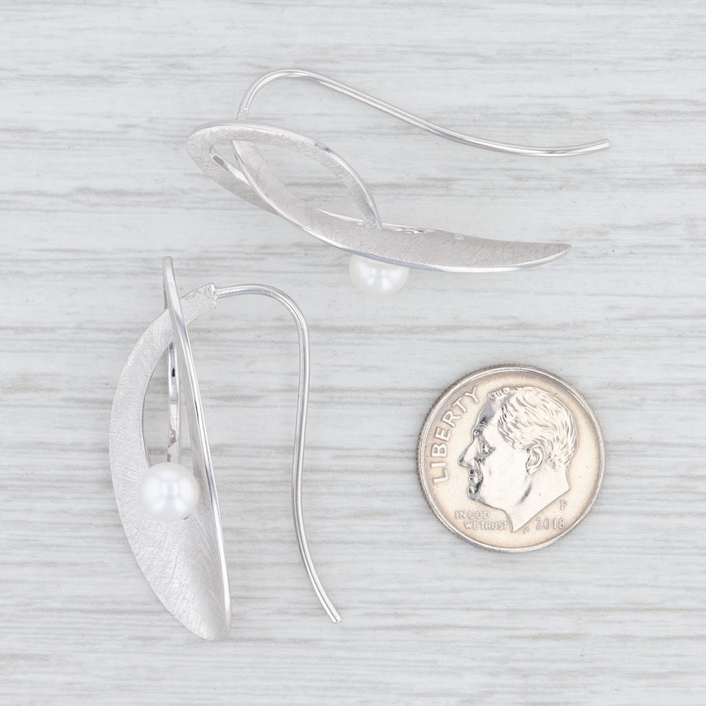 Light Gray New Bastian Inverun Earrings Sterling Silver Cultured Freshwater Pearls 26011