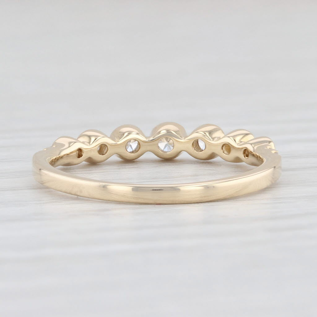 Light Gray New 0.30ctw Diamond Bubbles Ring 14k Yellow Gold Size 7 Stackable Wedding Band