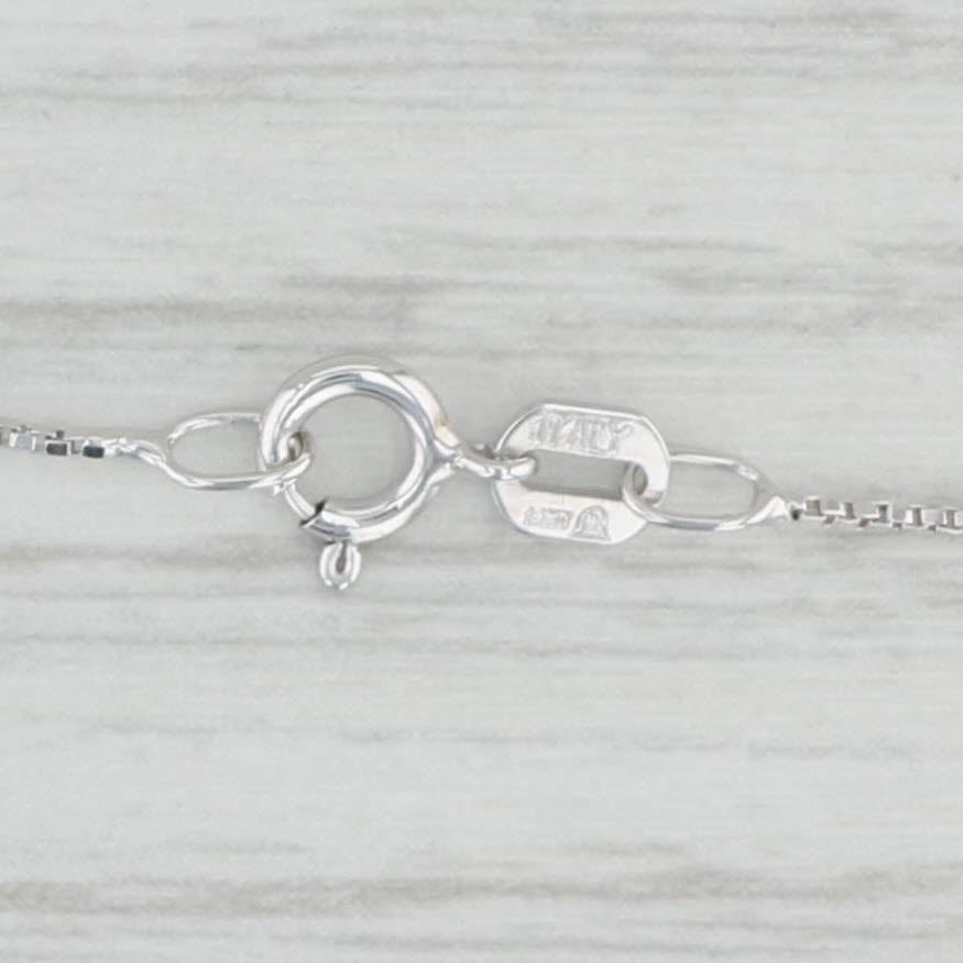 Light Gray 18" 0.6mm Box Chain Necklace 14k White Gold Italian Spring Ring Clasp