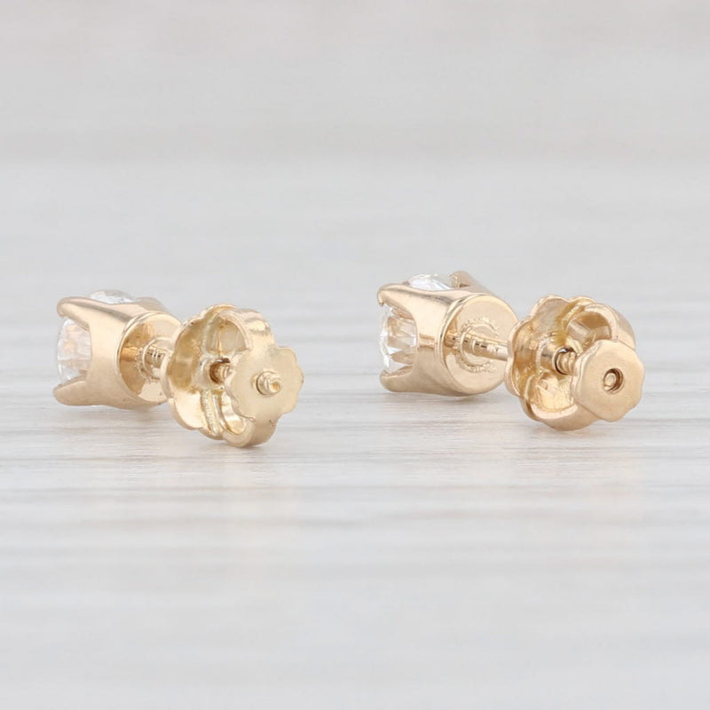 Light Gray 0.50ctw Diamond Round Solitaire Stud Earrings 14k Yellow Gold Pierced Studs