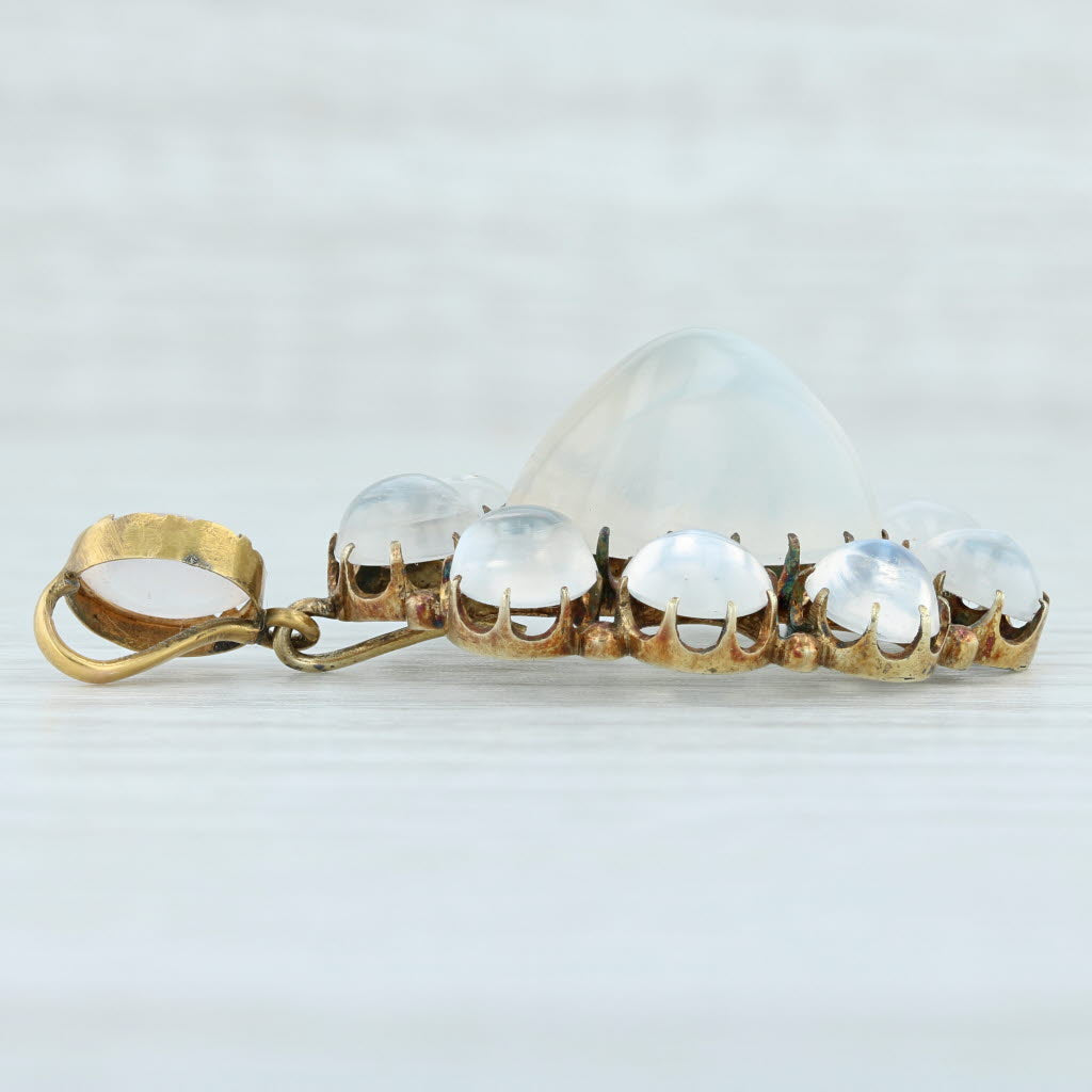 Light Gray Moonstone Chalcedony Pendant 14k Yellow Gold Statement Drop Nordstrom