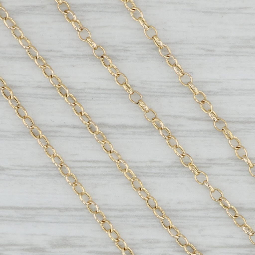 Gray 14k Rose Gold Heart Pendant Yellow Gold Necklace 17.5" Rolo Chain Statement