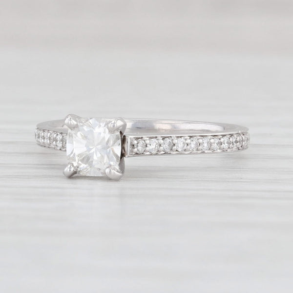 Light Gray 0.65ctw Cushion Diamond Engagement Ring 14k White Gold Size 5.25 GIA Copy