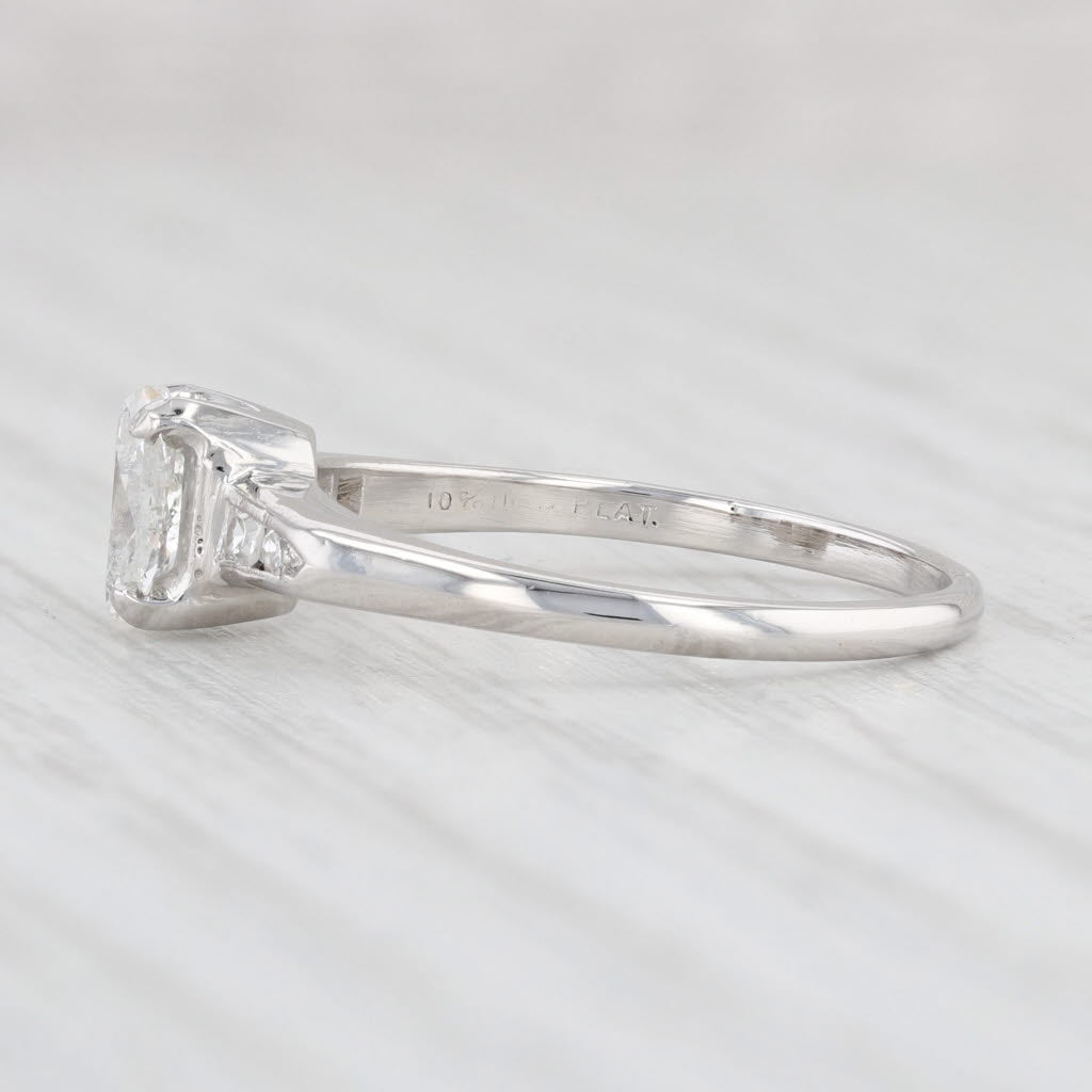 Light Gray Antique 0.48ctw Marquise Diamond Engagement Ring 900 Platinum Size 6.5 Yellow UV