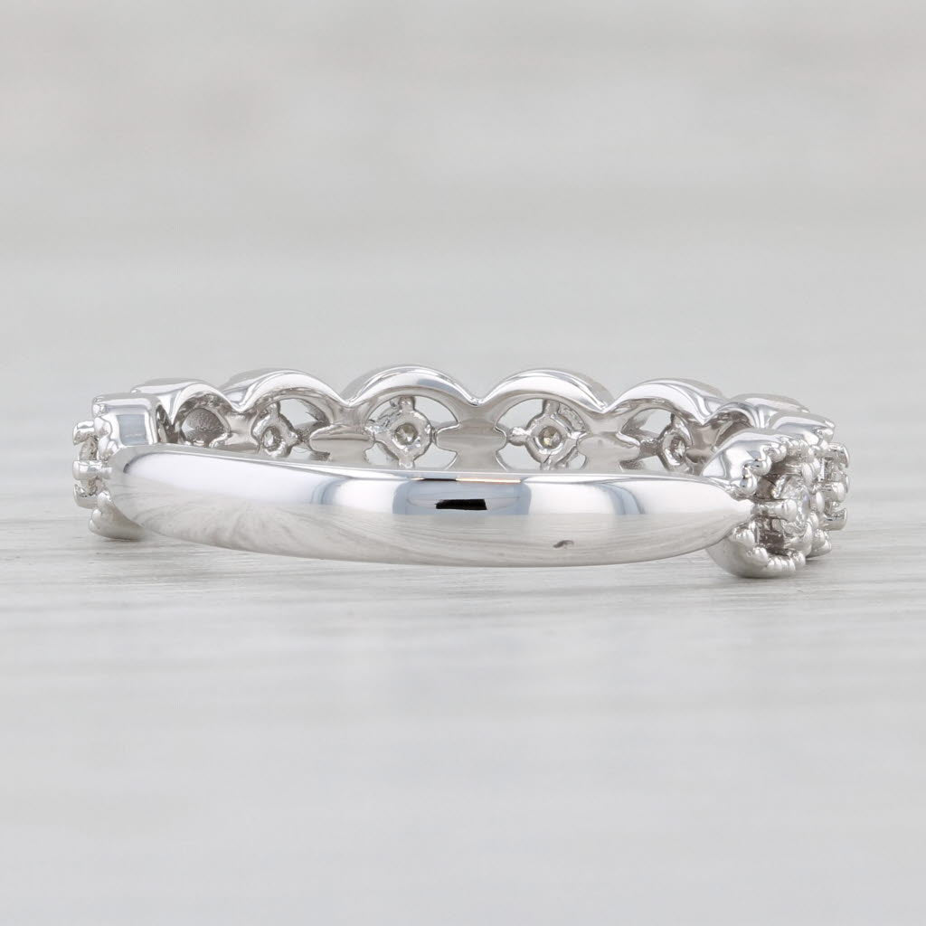 Light Gray New 0.15ctw Diamond Ring 14k White Gold Size 6.5 Stackable Wedding Band