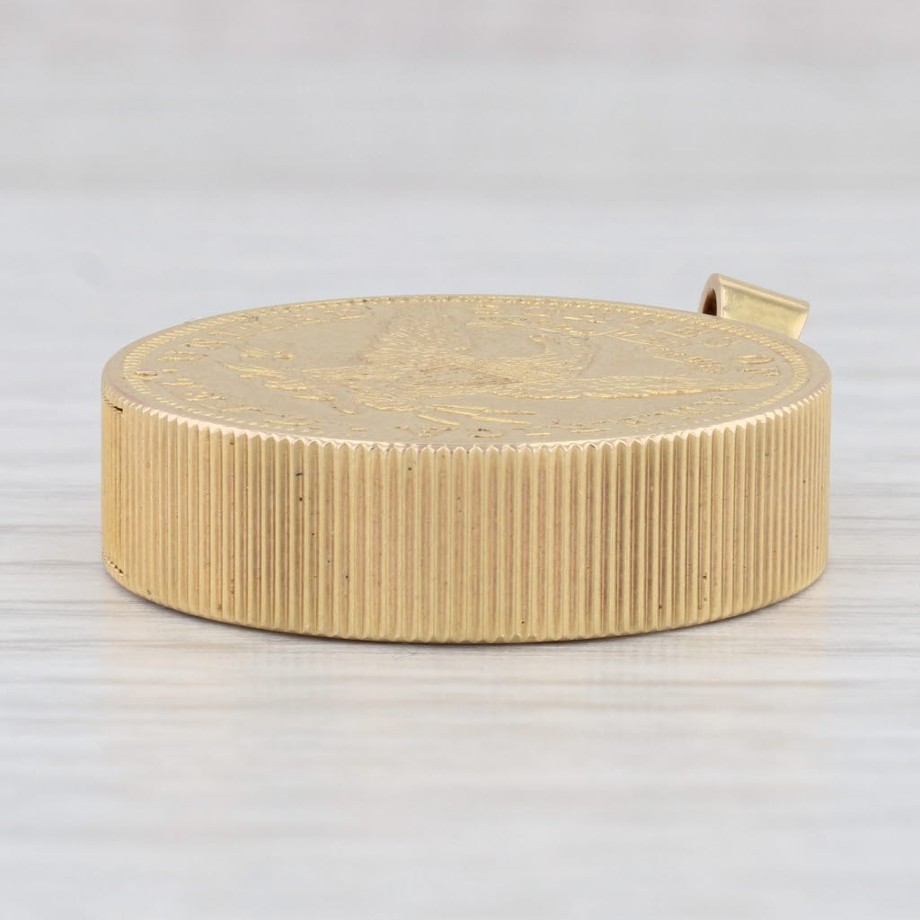 Light Gray Vintage Bueche Girod 1893 $10 US Gold Liberty Head Coin Hidden Watch Pendant