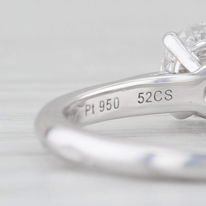 Light Gray Cartier VS1 0.65ct Round Solitaire Diamond Engagement Ring 950 Platinum with Box