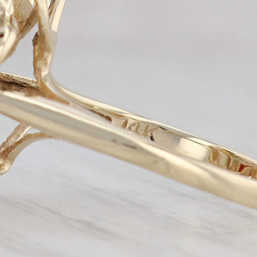 Gray Multi-Color Jadeite Jade Cluster Ring 14k Yellow Gold Size 6.75 Cocktail